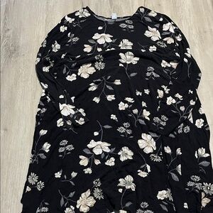 Floral Black and White Dress